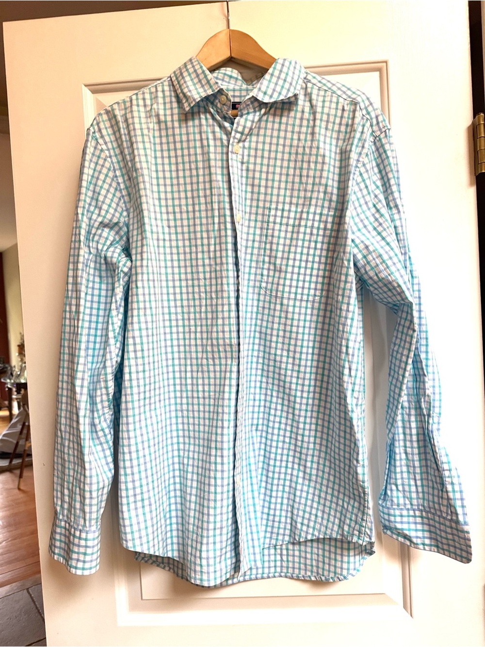 Vineyard Vines Blue and White Windowpane Button-Down Shirt
